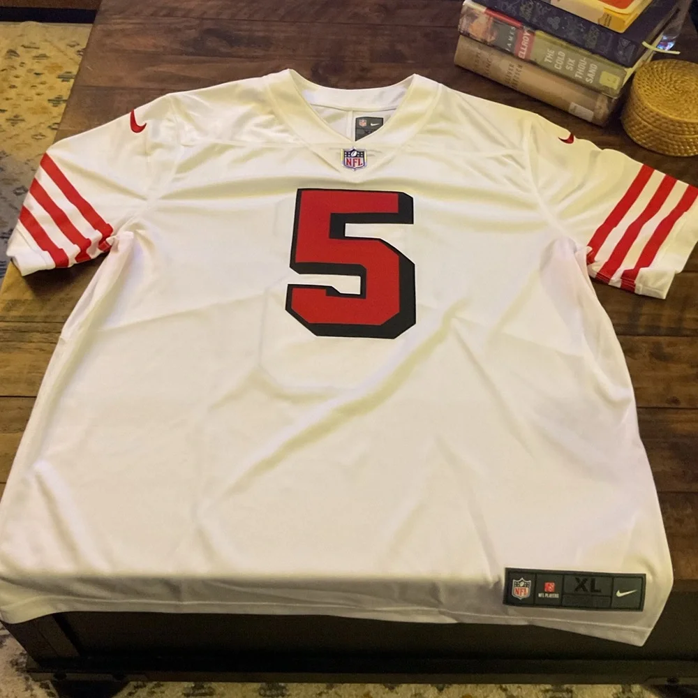 Men's XL SF 49ers Trey Lance Nike White Inverted Legend Jersey Football Sports - Picture 2 of 6